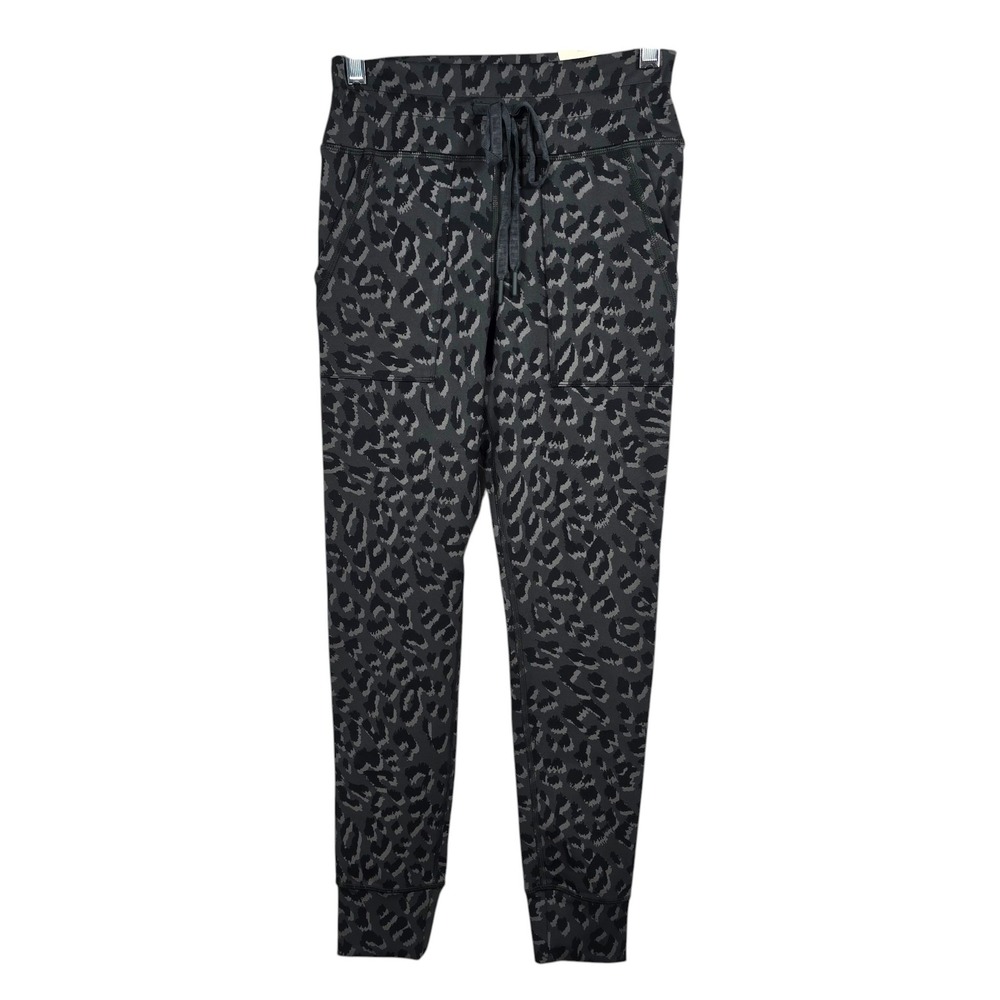 OFFLINE by Aerie Women Leopard Print High Rise Jogger Pants Charcoal Black Small